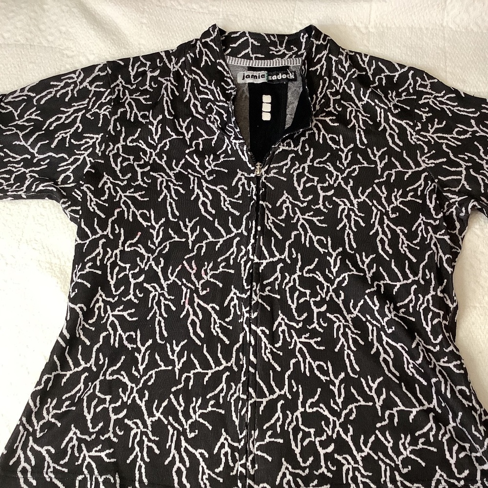 EUC Jamie Sadock black white‎ shirt short sleeves golf
